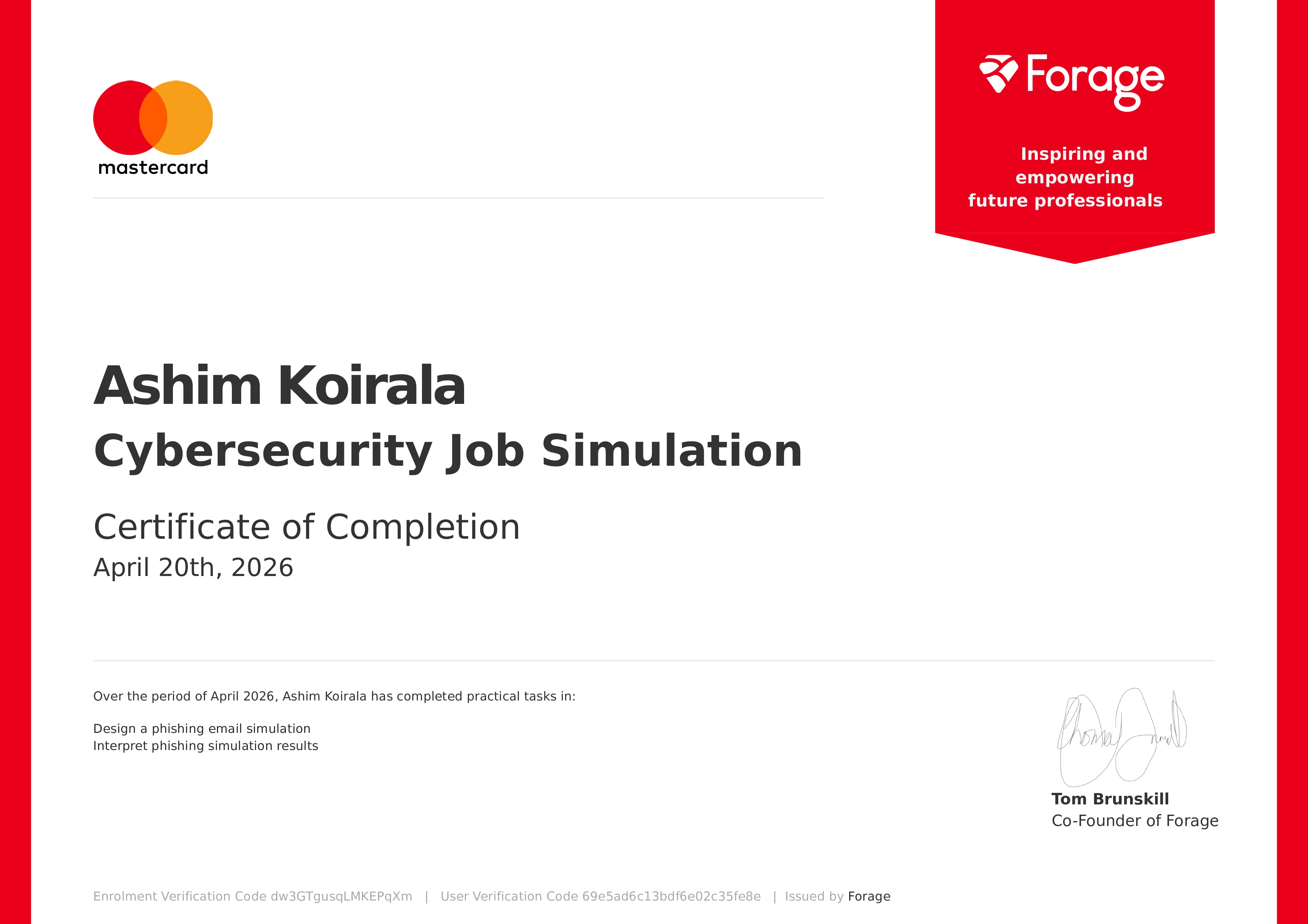 Mastercard – Security Awareness Simulation