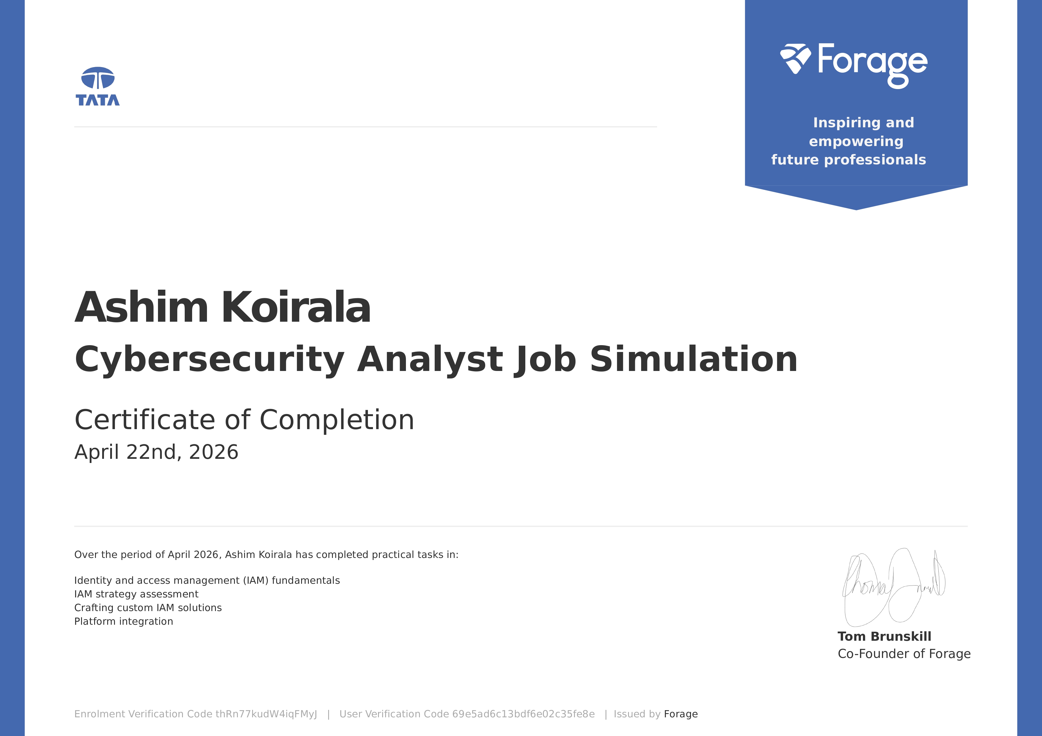 Tata Consultancy Services – IAM Simulation